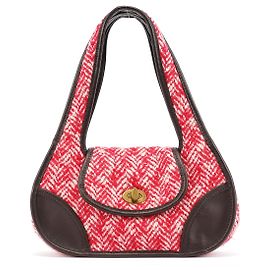 Miu Miu Borsa a tracolla RR0599 Chevron Twin Red Wool Rosso