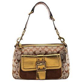 Coach Bolsa de Ombro Soho Legacy 2004 Beige Gold Bege