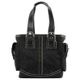 Coach 10079 Sac cabas multi-poches Signature Soho Noir Noir