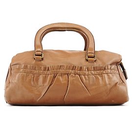 Miu Miu Bolso Bowling de piel de becerro marrón claro Castaño
