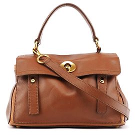 Yves Saint Laurent Sac 2-Way Muse Two en cuir marron clair Marron