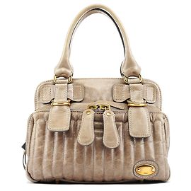 Chloé Saco Tote Bay em pele bege Bege