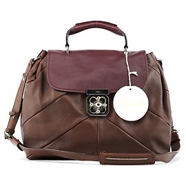 Chloé  mala 2-Way Elsie em pele bicolor Bordeaux