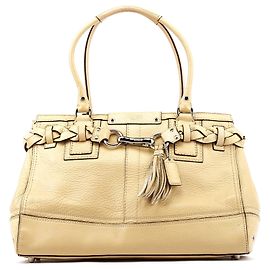 Coach mala Tote Hamptons em pele granulada bege F13087 Bege