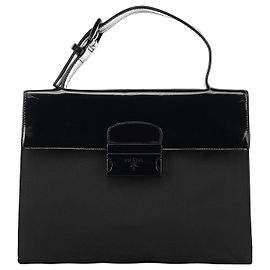 Prada Bolso de mano de nylon Tessuto Spazzolato negro Negro