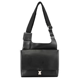 Prada Bolso de hombro de cuero negro con hebilla Fall 1999 Negro