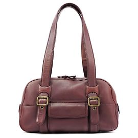 Marc Jacobs Purple Leather Buckle Bowling Bag Purple
