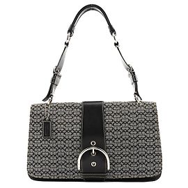 Coach Sac à main Soho Top Handle Signature 7076 Grey Black Gris
