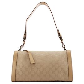 Gucci 92706 Bolsa de Ombro Beige GG Canvas Bege