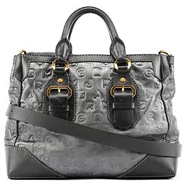 Marc Jacobs Borsa 2-Way in pelle grigia con logo impresso Grigio