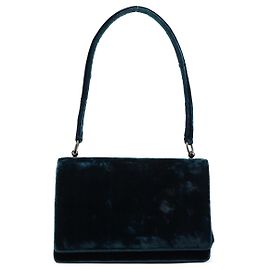 Prada B7595 Deep Blue Velluto Righe Shoulder Bag Blue