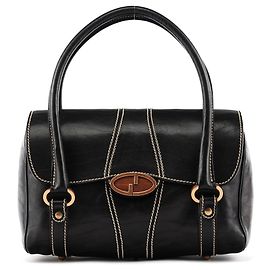 Gucci Bolsa Bowling GG 124245 em couro de bezerro preto Preto