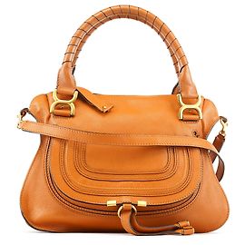 Chloé Orange Leather Marcie 2-Way Bag Orange