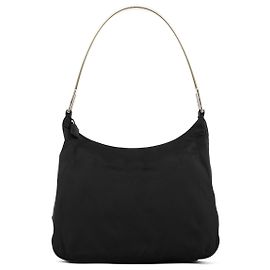 Prada 1998 Black Tessuto Metallo Shoulder Bag Black