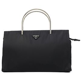 Prada Borsa Tote Tessuto Metal Nylon Navy Blu navy