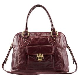 Marc Jacobs Sac 2-Way à poche en cuir bordeaux Bordeaux
