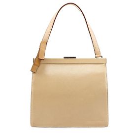 Miu Miu Bolsa de mão clutch em couro bege Bege