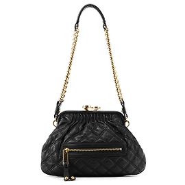 Marc Jacobs Black Quilted Leather Little Stam Shoulder Bag Black