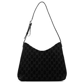 Gucci Borsa a spalla in velluto GG nera 1997 Nero