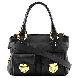 Marc Jacobs Sac 2-Way à multiples poches en cuir noir Noir