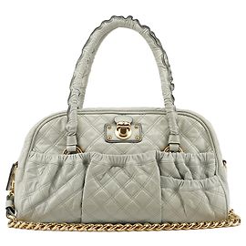 Marc Jacobs Sac cabas Stam en cuir matelassé gris Gris