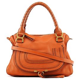 Chloé Light Brown Leather Marcie 2-Way Bag Brown