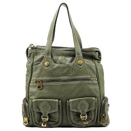 Marc by Marc Jacobs Sac cabas multi-poches en cuir grainé Olive Vert