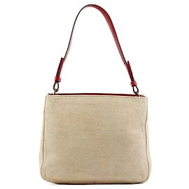 Prada Borsa a tracolla B8889 Beige Red Canapa Tea Beige