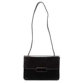 Prada Sac à épaule en cuir Vitello marron avec boucle Marron