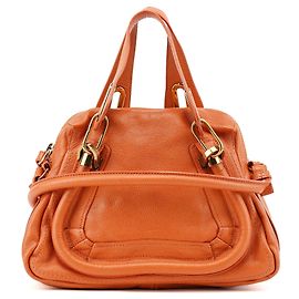 Chloé Bolsa de Ombro 2-Way Paraty em Couro Laranja Laranja