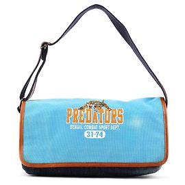 Dolce & Gabbana Blue Denim Canvas Predators Shoulder Bag Blue