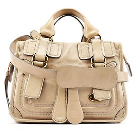 Chloé Saco Tote 2-Way Bay em pele bege Bege