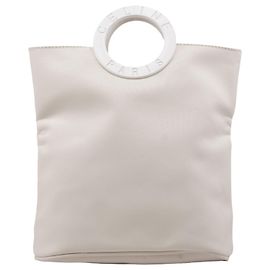 Céline Bolsa de nylon branca com alça de plástico Branco