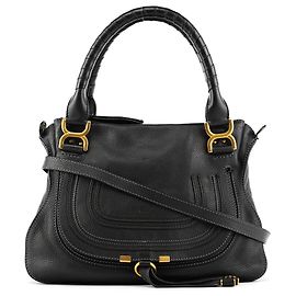 Chloé Borsa Marcie 2-Way in pelle nera Nero
