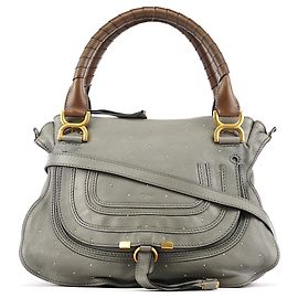 Chloé Grey Studded Leather Marcie 2-Way Bag Grey