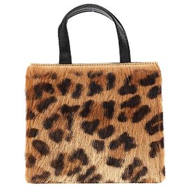 Loewe Mini mala tote em pele de pônei com estampado de leopardo castanho e preto Bege