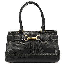 Coach  mala Hamptons 10212 em pele granulada preta Preto