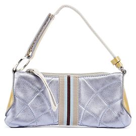 Prada Mini Bolsa Acolchoada Azul Metálico Primavera 2000 Metálico