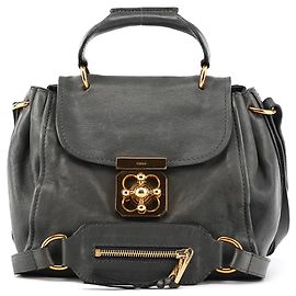 Chloé Sac 2-Way Elsie en cuir gris Gris