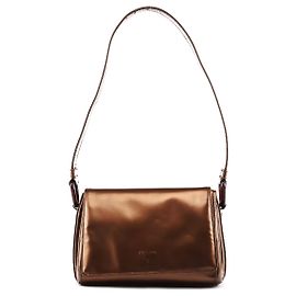 Prada Borsa a spalla B6525 in pelle vernice Spazzolato marrone Marrone