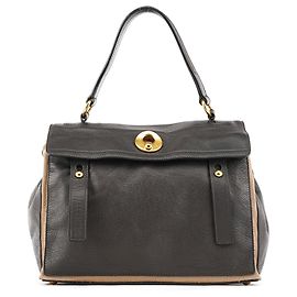 Yves Saint Laurent 229680 Bolsa Muse Two em couro castanho Marrom
