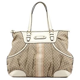 Céline Borsa Tote in pelle Macadam Beige White Beige