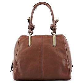 Chloé Sac cabas en cuir marron avec poignées nouées Marron