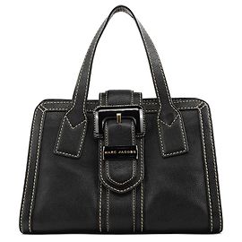 Marc Jacobs Sac à main avec boucle en cuir grainé noir Noir