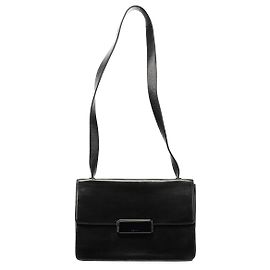 Prada Borsa a tracolla con patta B7417 in pelle nera Nero