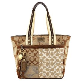 Coach 10234 Sac cabas patchwork Signature Beige Brown Beige