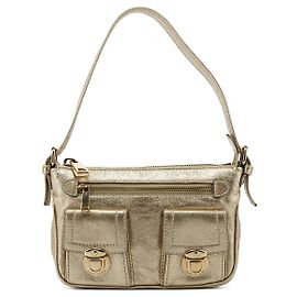 Marc Jacobs Sac à épaule Blake en cuir métallisé Doré