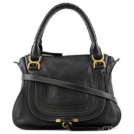 Chloé Borsa Marcie 2-Way in pelle nera Nero