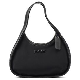 Coach Borsa a tracolla Ergo 6202 in nylon e pelle nera Nero