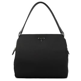 Prada Black Tessuto Chic Nylon Shoulder Bag Black